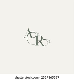 wedding concept monogram elegant and elegant logo RA organic hairline logotype letter