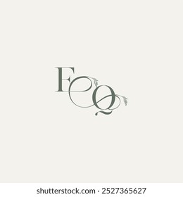 wedding concept monogram elegant and elegant logo QF organic hairline logotype letter