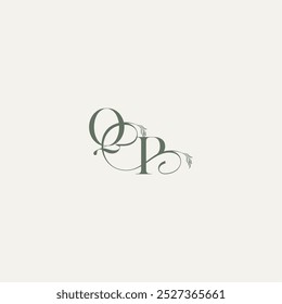 wedding concept monogram elegant and elegant logo PQ organic hairline logotype letter