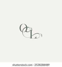 wedding concept monogram elegant and elegant logo LO organic hairline logotype letter