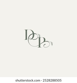concepto de boda monograma elegante y elegante logotipo PD Logotipo de línea de cabello orgánico letra