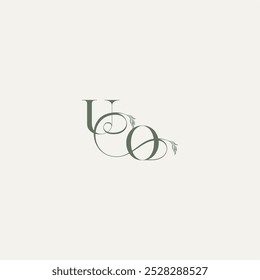 monograma de conceito de casamento logotipo elegante e elegante OU carta de logotipo orgânico de linha de cabelo