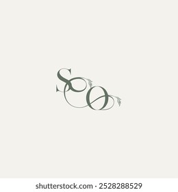 wedding concept monogram elegant and elegant logo OS organic hairline logotype letter