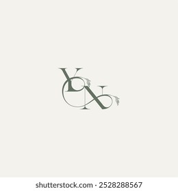 wedding concept monogram elegant and elegant logo NY organic hairline logotype letter