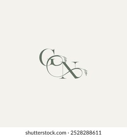 wedding concept monogram elegant and elegant logo NG organic hairline logotype letter