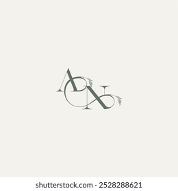 wedding concept monogram elegant and elegant logo NA organic hairline logotype letter