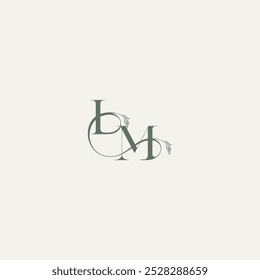 wedding concept monogram elegant and elegant logo MI organic hairline logotype letter