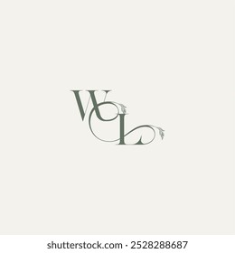 monograma conceito de casamento logotipo elegante e elegante LW orgânico hairline logotipo letra