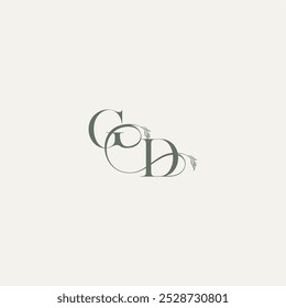 Hochzeitskonzept Monogramm elegantes und elegantes Logo DG Bio-Haaransatz