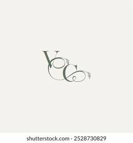 conceito de casamento monograma logotipo elegante e elegante CV orgânico hairline logotipo letra