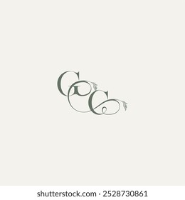 monograma de conceito de casamento logotipo elegante e elegante CG orgânico hairline logotipo letra