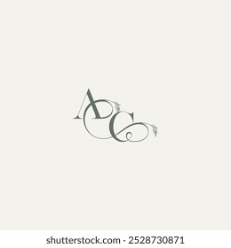 concepto de boda monograma elegante y elegante logo CA orgánica hairline logo letra