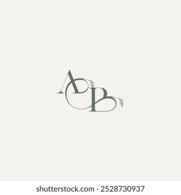 monograma de conceito de casamento logotipo elegante e elegante BA orgânico hairline logotipo letra