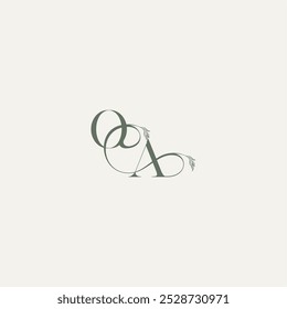 Hochzeitskonzept Monogramm elegantes und elegantes Logo AO Bio-Haaransatz