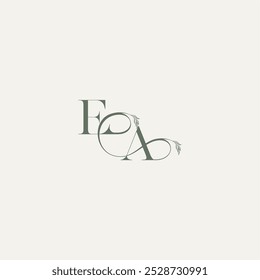 wedding concept monogram elegant and elegant logo AE organic hairline logotype letter