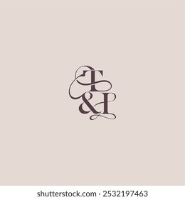 wedding concept monogram elegant and luxury concept TI bold serif initial calligraphy letter