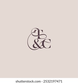 Hochzeitskonzept Monogramm elegantes und luxuriöses Konzept TC gewagt serif Initial Kalligraphie Brief
