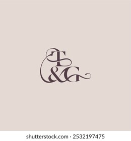 wedding concept monogram elegant and luxury concept TG bold serif initial calligraphy letter