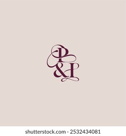 wedding concept monogram elegant and luxury concept PI bold serif initial calligraphy letter