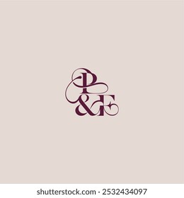 Hochzeitskonzept Monogramm elegante und Luxus-Konzept PF fett serif Initial Kalligraphie Brief