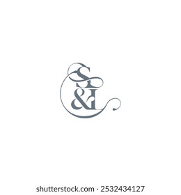 wedding concept monogram elegant and luxury concept SL bold serif initial calligraphy letter
