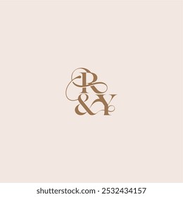 wedding concept monogram elegant and luxury concept RY bold serif initial calligraphy letter