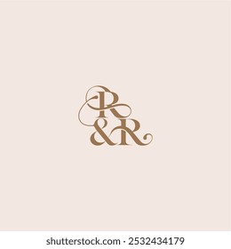 wedding concept monogram elegant and luxury concept RR bold serif initial calligraphy letter