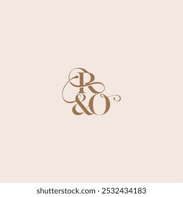 wedding concept monogram elegant and luxury concept RO bold serif initial calligraphy letter