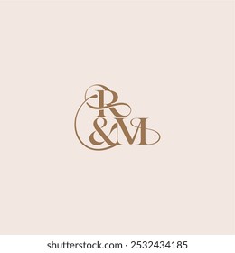 wedding concept monogram elegant and luxury concept RM bold serif initial calligraphy letter