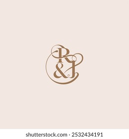 wedding concept monogram elegant and luxury concept RJ bold serif initial calligraphy letter