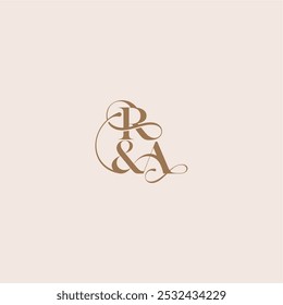 wedding concept monogram elegant and luxury concept RA bold serif initial calligraphy letter