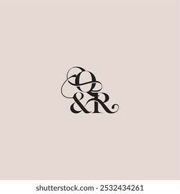 wedding concept monogram elegant and luxury concept QR bold serif initial calligraphy letter