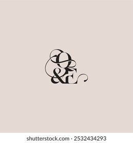 wedding concept monogram elegant and luxury concept QE bold serif initial calligraphy letter