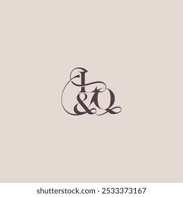 wedding concept monogram elegant and luxury concept LQ bold serif initial calligraphy letter