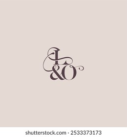 wedding concept monogram elegant and luxury concept LO bold serif initial calligraphy letter