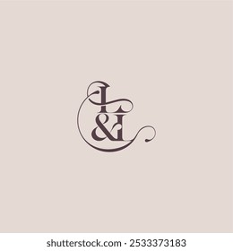 wedding concept monogram elegant and luxury concept LL bold serif initial calligraphy letter