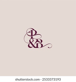wedding concept monogram elegant and luxury concept PB bold serif initial calligraphy letter