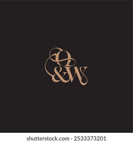 wedding concept monogram elegant and luxury concept OW bold serif initial calligraphy letter