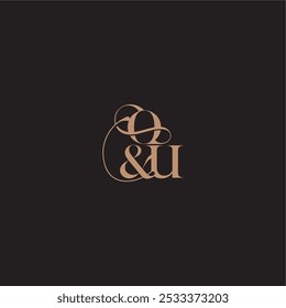 monograma conceito de casamento conceito elegante e de luxo OU bold serif letra de caligrafia inicial