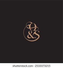 wedding concept monogram elegant and luxury concept OS bold serif initial calligraphy letter