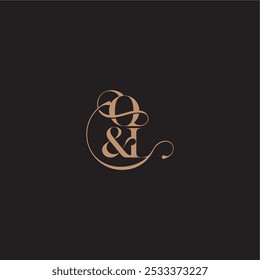 monograma conceito casamento conceito elegante e luxuoso OL bold serif letra inicial caligrafia