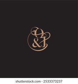 wedding concept monogram elegant and luxury concept OJ bold serif initial calligraphy letter