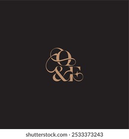 wedding concept monogram elegant and luxury concept OF bold serif initial calligraphy letter