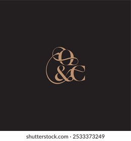 wedding concept monogram elegant and luxury concept OC bold serif initial calligraphy letter