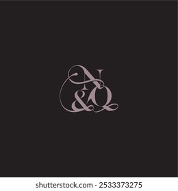 wedding concept monogram elegant and luxury concept NQ bold serif initial calligraphy letter