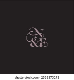 wedding concept monogram elegant and luxury concept NF bold serif initial calligraphy letter