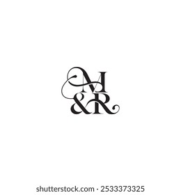 wedding concept monogram elegant and luxury concept MR bold serif initial calligraphy letter