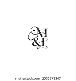 wedding concept monogram elegant and luxury concept MI bold serif initial calligraphy letter