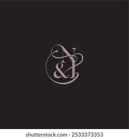 wedding concept monogram elegant and luxury concept NJ bold serif initial calligraphy letter