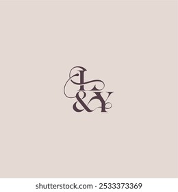 Hochzeitskonzept Monogramm elegantes und luxuriöses Konzept LY kühn serif Initial Kalligraphie Brief